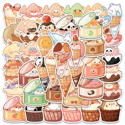 10/30/50PCS kawaii Animal Food Cute Sticker DIY Hand Account Notebook Phone Suitcase Fridge Guitar Kids Toy Funny Cartoon Decals (Online Order Only)