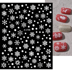 3D Gold Glitter Snowflake Nail Sticker Winter Reflective Elk Star Balloon Christmas Tree Foil Xmas New Year Decal Tips Decoratio (ONLINE ORDER ONLY)