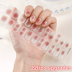 Nude Pink French Semi-Cured Gel Nail Patch Slider Adhesive Waterproof Long Lasting Full Cover Gel Nail Sticker UV Lamp Needed *^ (ONLINE ORDER ONLY)