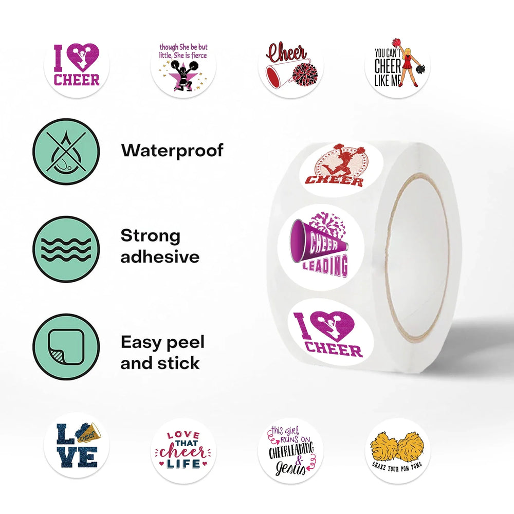 500PCS Cheerleader Roll Stickers Cartoon Graffiti Decals Stationery Computer Luggage Helmet Car Wall Sticker Toy Decoration (ONLINE ORDER ONLY)