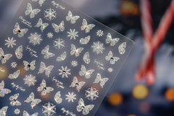 Colourful Butterfly Delicate Anmials Adhesive Nail Art Stickers Dreamy Winter Snowflake Rhinestone Manicure Decals Nail Supplies (ONLINE ORDER ONLY)