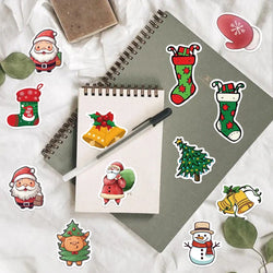 50pcs Retro Christmas Cartoon Children Stickers Decals Decoration DIY Phone Notebook Suitcase Laptop Fridge Wall Sticker (ONLINE ORDER ONLY)