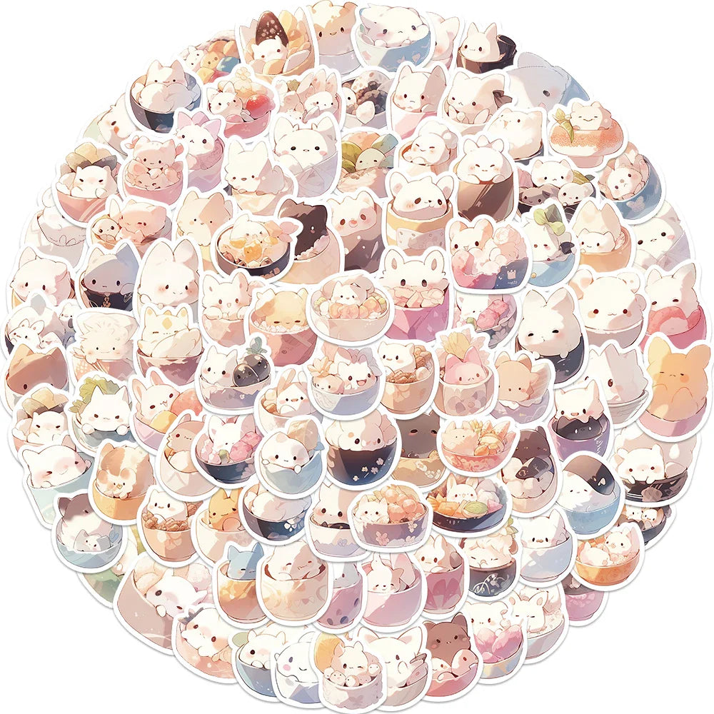 10PCS Cute Cartoon Stickers Waterproof Decal for Laptop, Bike, Luggage, Guitar, Cup, Kid Toy (ONLINE ORDER ONLY)