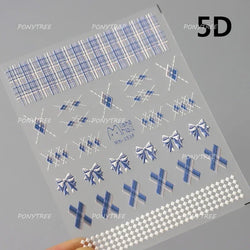 Delicate Jelly chic Bowknot Silk Ribbon Knot Star Shiny Dreamy Self Adhesive Nail Art Decorations Sticker Dressy Manicure Decals (ONLINE ORDER ONLY)