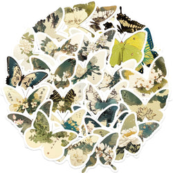 30Pcs Green Butterfly Stickers Vinyl Waterproof Stickers for Laptop Guitar Motorcycle Bike Skateboard Luggage Phone Gift (ONLINE ORDER ONLY)