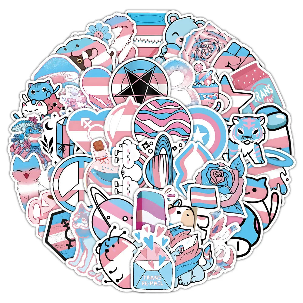 Funny Pride Stickers Pack - Cartoon Graffiti Decals for DIY, Scrapbook, Laptop, Bike, Guitar, Skateboard (ONLINE ORDER ONLY)
