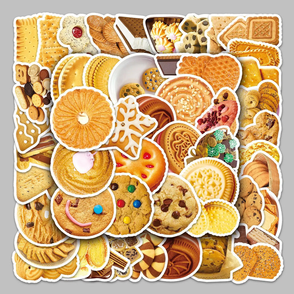 50pcs Cartoon Cookie Stickers for Helmet, Wall, DIY Decoration (Online Order Only)