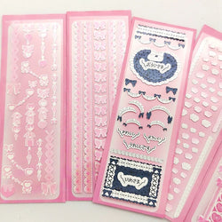 Korean Ins Girls Bow Lace Series Sticker Hand Account Idol Card DIY Album Decoration Scrapbooking Stickers Kawaii Stationery (ONLINE ORDER ONLY)