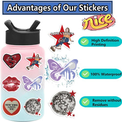 50PCS Downtown Y2K Girls Graffiti Stickers Decals DIY Decoration Notebook Skateboard Guitar Phone Bike Waterproof Kids Toy﻿ (Online Order Only)