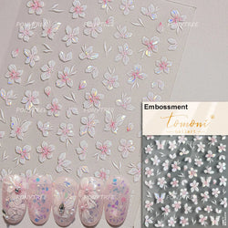Bloomy Water Side Flower Delicate and Charming Peach Blossom Rose Garden Adhesive Nail Art Decorations Sticker Manicure Decals (ONLINE ORDER ONLY)
