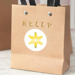 100-500Pcs Gold Snowflake Christmas Stickers Candy Bag Envelopes Sealing Label Christmas Gifts Box Decorations Sticker (ONLINE ORDER ONLY)