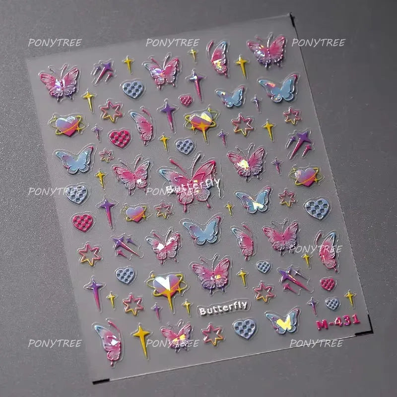 Black White Pearl Lace Butterfly Cross Retro Figure Flower Symmetric Self Adhesive Nail Art Stickers  Manicure Decals Wholesale (ONLINE ORDER ONLY)