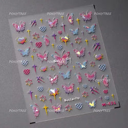 Black White Pearl Lace Butterfly Cross Retro Figure Flower Symmetric Self Adhesive Nail Art Stickers  Manicure Decals Wholesale (ONLINE ORDER ONLY)