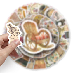 10/30/50PCS Retro Cartoon Graffiti Stickers Aesthetic DIY Decorative Notebook Bike Suitcase Laptop Fridge Stationery Decals Toy (ONLINE ORDER ONLY)