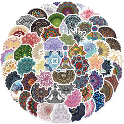 Mandala Flowers Yoga Graffiti Stickers Decals for Skateboard Notebook Phone Laptop (Online Order Only)