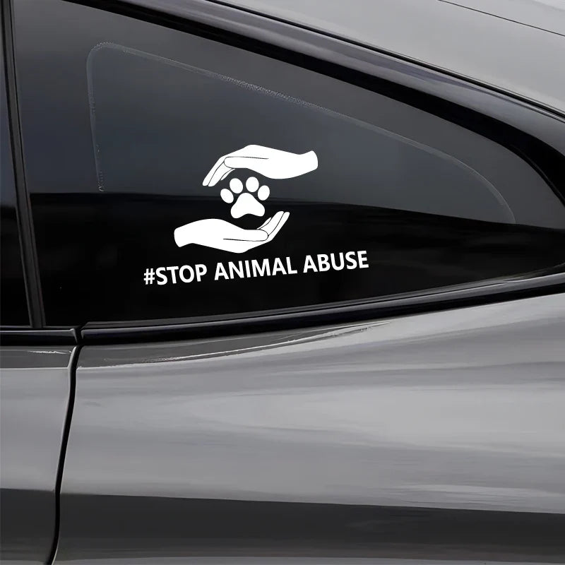 "#STOP ANIMAL ABUSE"stickers,To arouse public attention and action on animal abuse issues.For car motor &laptops (ONLINE ORDER ONLY)
