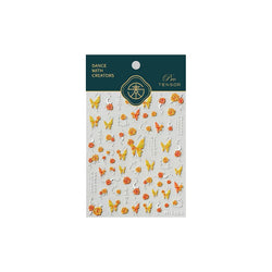 Gradual Asymmetric Butterfly Rose Flower Moon Ancient Poem 5D Reliefs Self Adhesive Nail Stickers JellyManicure Decals Wholesale (Online Order Only)
