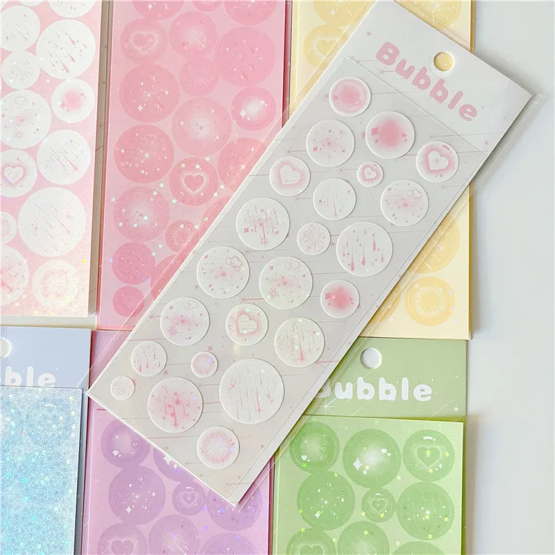 6pcs Cute Love Firework Bubble Stickers Diary Scrapbooking DIY Idol Album Decoration Sticker Aesthetic Kawaii Korean Stationery (ONLINE ORDER ONLY)