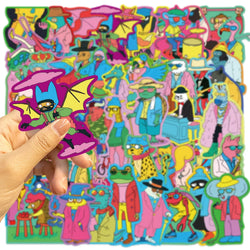 50pcs Cartoon Colorful Animal Stickers For Luggage Skateboard Laptop Guitar Aesthetic Graffiti Sticker Decals Toys (ONLINE ORDER ONLY)