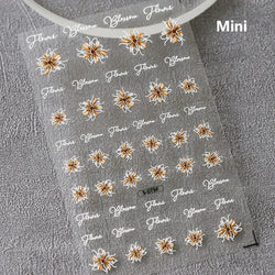 Vivid Honey Bee Ribbon Bowknot Pot Daisy Wreath Flower Shining Tulip Honeycomb Jar Self Adhesive Nail Art Sticker Manicure Decal (ONLINE ORDER ONLY)