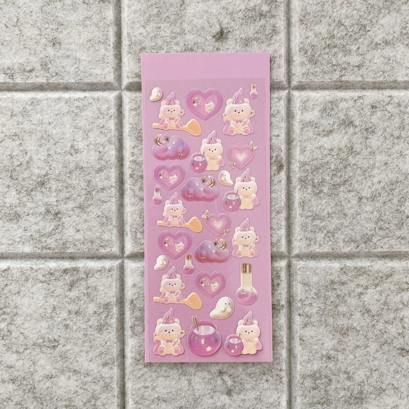Cute Star Moon Rose Series Laser Stickers Hand Account Idol Card DIY Material Decorative Sticker Personalized Korean Stationery (ONLINE ORDER ONLY)