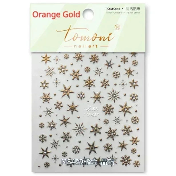 Bronzing Jelly Laser Snowflake Christmas Hot 5D Soft Embossed Relief Self Adhesive Nail Art Decoration Sticker 3D Manicure Decal (ONLINE ORDER ONLY)
