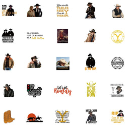 50pcs American Hot TV Yellowstone Season Show Stickers Laptop Luggage Guitar Skateboard Fridge Scrapbook Graffiti Sticker (ONLINE ORDER ONLY)
