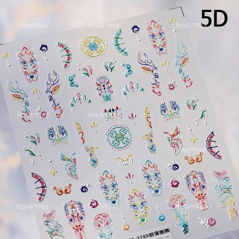 Mysterious Egyptian Cat Totem Eye Symbol Black Pharaoh Kitty Paw Sun Self Adhesive Nail Art Stickers Manicure Decals Wholesale (Online Order Only)