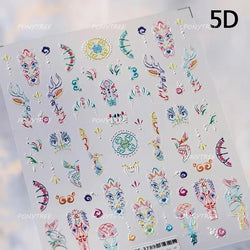 Mysterious Egyptian Cat Totem Eye Symbol Black Pharaoh Kitty Paw Sun Self Adhesive Nail Art Stickers Manicure Decals Wholesale (Online Order Only)
