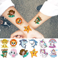 50 PCS Animals Temporary Tattoos For Women Girls Fake Butterfly Mermaid Unicorn Tattoo Sticker 3D Cartoon Body Art Tatoos Decor (ONLINE ORDER ONLY)