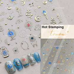 Glitter Star Snake Moon Darkness Eye Love Heart Crown Sword Self Adhesive Nail Art Stickers Punk Jelly Angel Wing Manicure Decal (ONLINE ORDER ONLY)