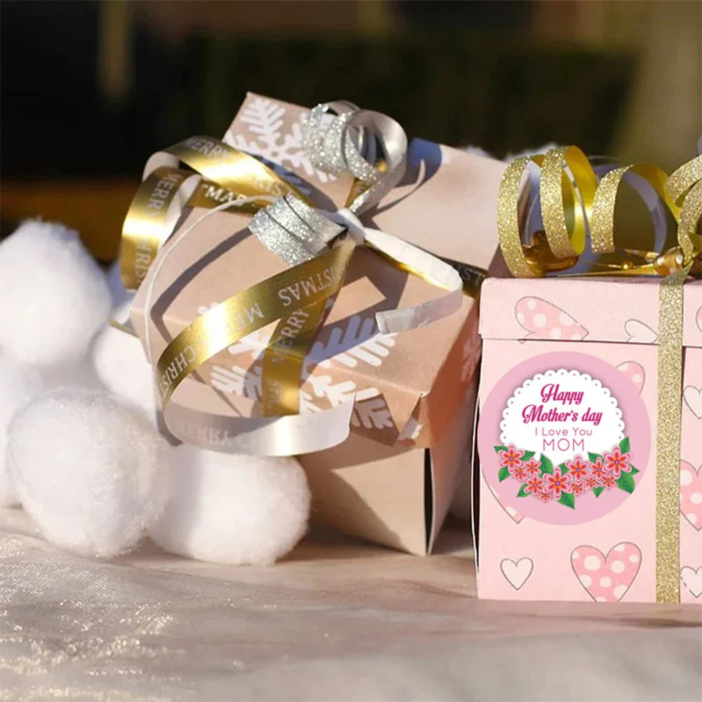 100-500pcs New Round Shape 100pcs Happy Mother's Day Gifts Label Sticker Kraft Happy Birthday Gifts Label Tag (ONLINE ORDER ONLY)