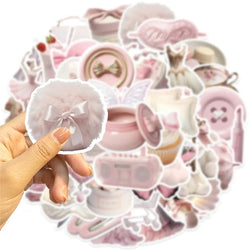 10/30/50PCS Kawaii Pink Ballet PVC Sticker Aesthetic Korean Stationery Decoration Scrapbooking School Supplies for Kids (ONLINE ORDER ONLY)