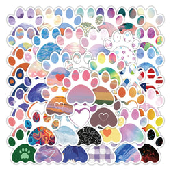 10/50Pcs Cute Dog Paw Stickers for Scrapbooking Phone Stationery Laptop Aesthetic Kawaii Sticker Pack Scrapbooking Material (Online Order Only)