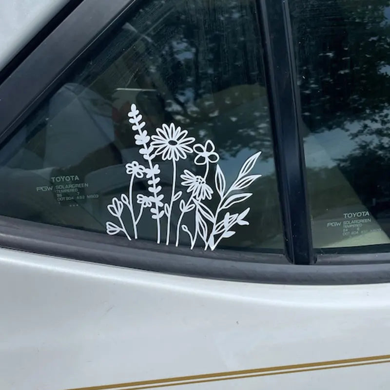 Wildflower Car Stickers Decoration Bumper Rear Window Fashion Stickers Plant Lover Creative Sport PVC Vinyl Decals (ONLINE ORDER ONLY)
