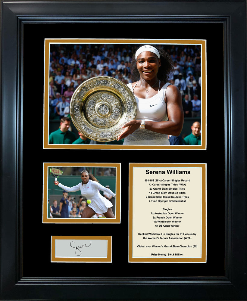 Framed Serena Williams Facsimile Laser Engraved Signature Auto Tennis 11"x14" Photo Sig Collage (ONLINE ORDER ONLY)