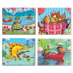 Set of 4 Valentine 36 Piece Mini Jigsaw Puzzles eeBoo (ONLINE ORDER ONLY)
