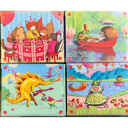 Set of 4 Valentine 36 Piece Mini Jigsaw Puzzles eeBoo (ONLINE ORDER ONLY)