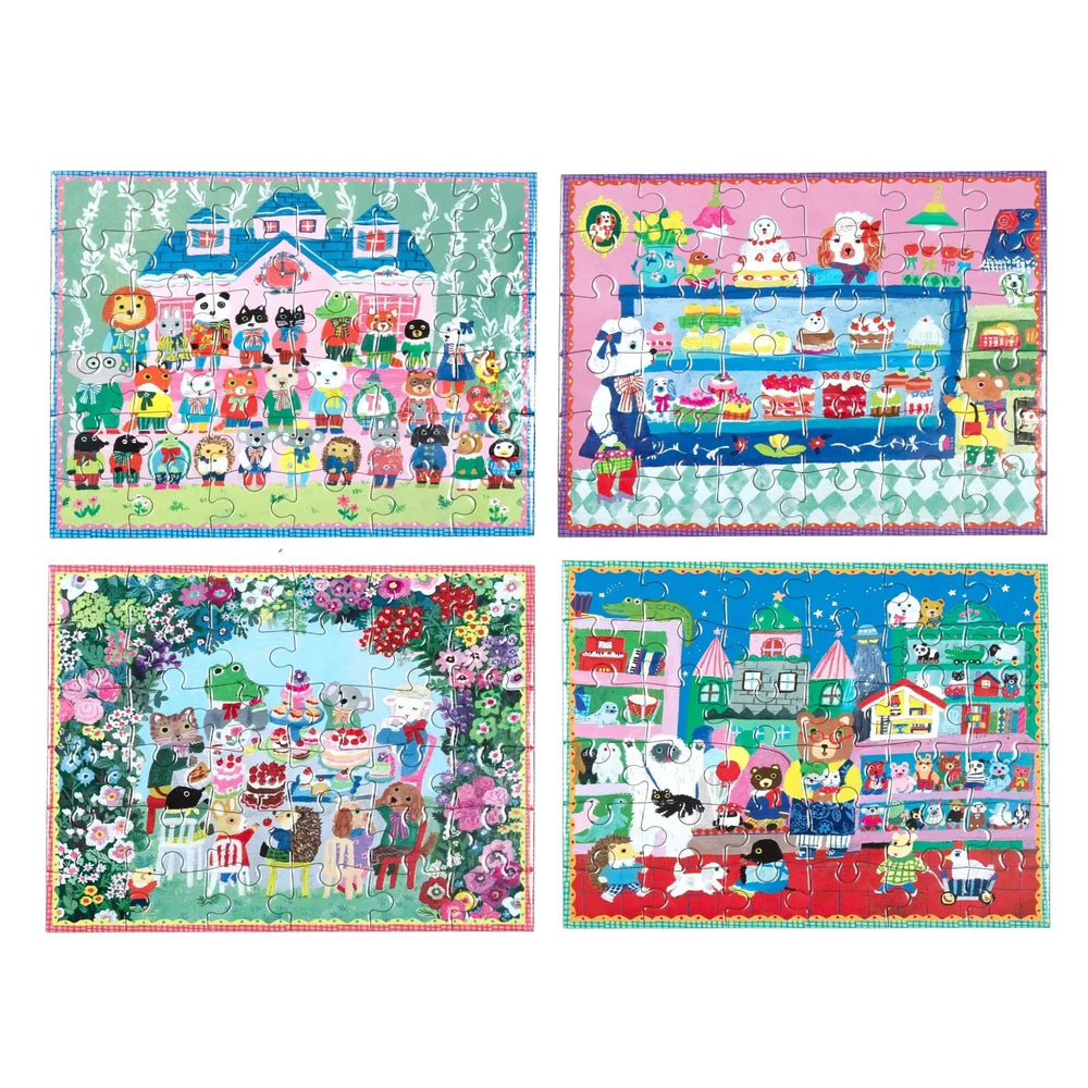 Set of 4 Yumi's 36 Piece Mini Jigsaw Puzzles eeBoo (ONLINE ORDER ONLY)