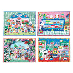 Set of 4 Yumi's 36 Piece Mini Jigsaw Puzzles eeBoo (ONLINE ORDER ONLY)