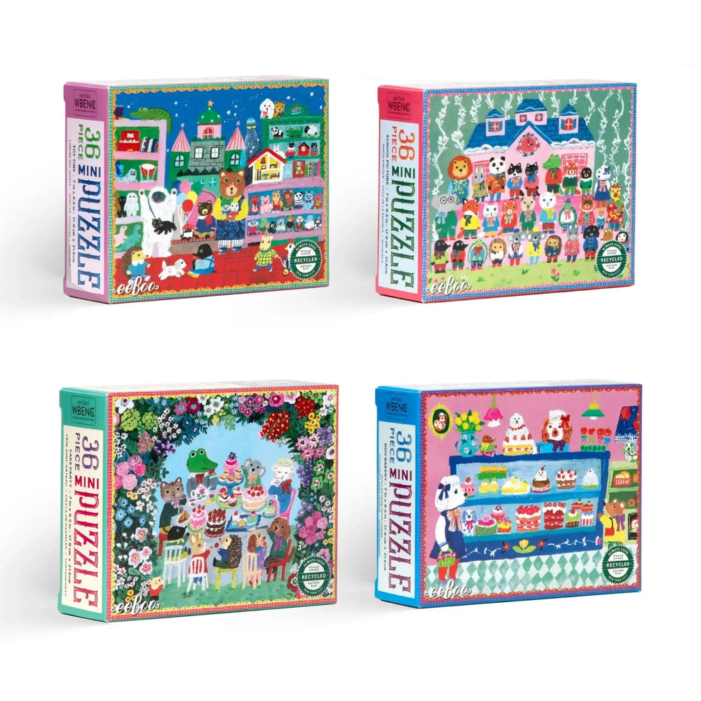 Set of 4 Yumi's 36 Piece Mini Jigsaw Puzzles eeBoo (ONLINE ORDER ONLY)