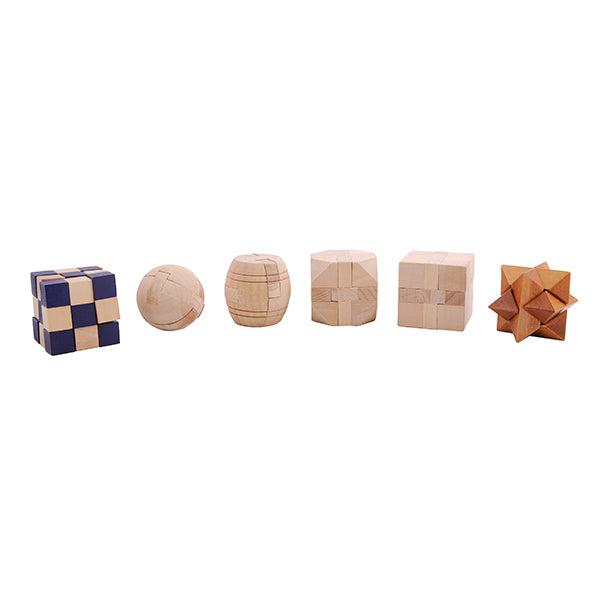 Set of 6 Mini Wooden Brain Teaser Puzzles Mind Matters (ONLINE ORDER ONLY)