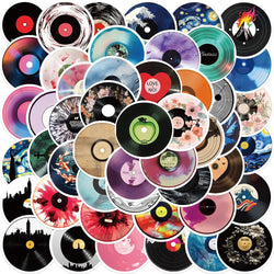 10/30/50PCS Cartoon Vinyl Record CD Stickers Music Toys Decoration DIY Skateboard Guitar Phone Notebook Kids Toys Funny Sticker (ONLINE ORDER ONLY)
