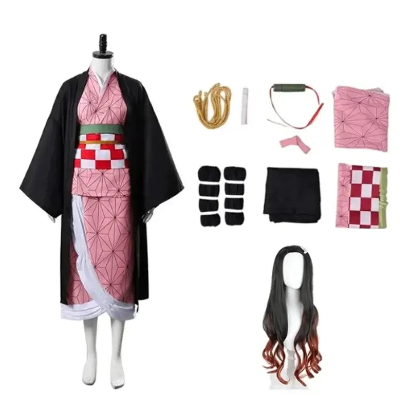 Nezuko Kamado Cosplay Costume: Adult Demon Slayer Kimono Set (ONLINE ORDER ONLY)