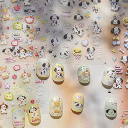 Fruits Apple Strawberry Animals Bear Dog Party Dream Flower Bone Rain Self Adhesive Nail Art Decoration Sticker Manicure Decals (Online Order Only)