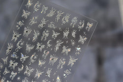 Dreamy Moon Stars Love Heart Butterfly Bowknot Lace Shiny Starburst Ribbon Delicate Adhesive Nail Art Stickers Manicure Decals (Online Order Only)