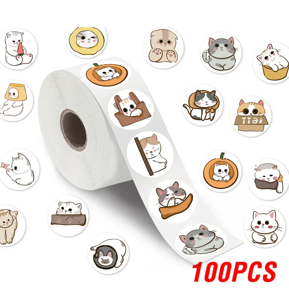 100-500pcs Cartoon Animals Sealing Sticker DIY Laptop Decals Decoration Sticker Reward Gift Toys Stationery (Online Order Only)