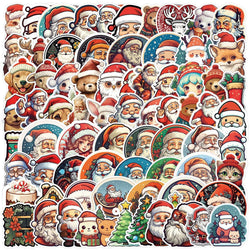 10/30/50/100pcs Kawaii Retro Christmas Stickers Decals Laptop Skateboard Phone Suitcase Fridge Decoration Sticker for Kids Toys (ONLINE ORDER ONLY)