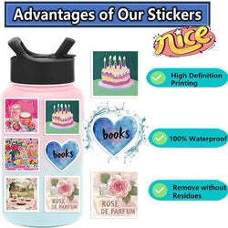 50Pcs Mystery Labels Stickers Retro DIY Aesthetics Waterproof Decals For Suitcase Scrapbooking Laptop Sticker (Online Order Only)