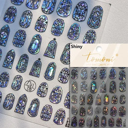 Retro Rose Gold Photo Frame Dried Flower Delicate Totem 3D Self Adhesive Nail Art Stickers 5D Shiny Rhinestone Manicure Decals (ONLINE ORDER ONLY)